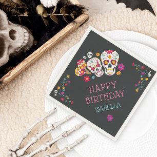 Serviette En Papier Sugar Skuls Dia de Muertos Thème Anniversaire