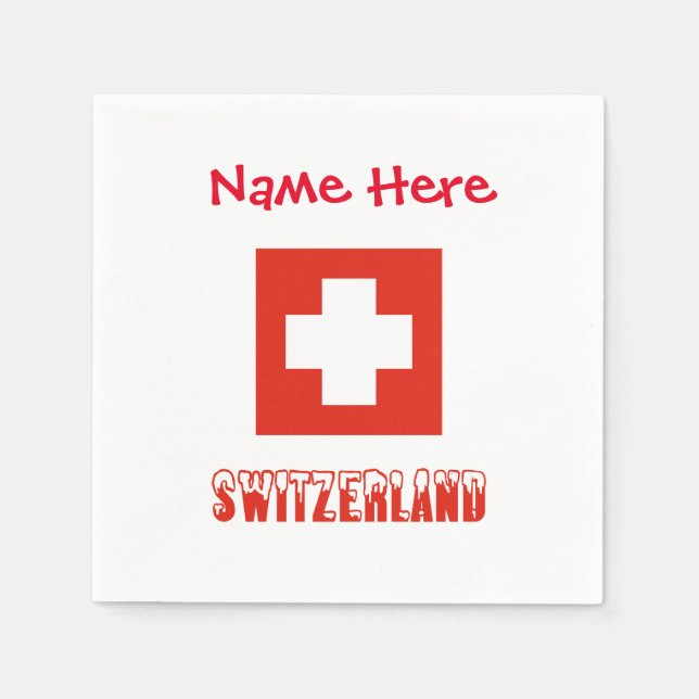 Serviette En Papier Suisse Drapeau Suisse Livre de personnalisation ro (Devant)