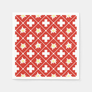 Serviette En Papier Suisse motif Edelweiss