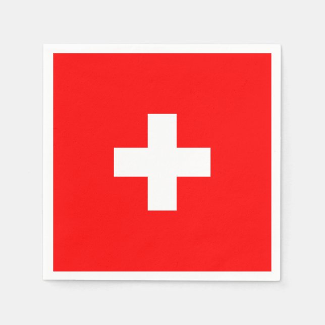 Serviette En Papier Suisse personnalisée Drapeau Suisse Europe Suisse (Devant)