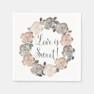 Serviette En Papier Suite de Mariage à fleurs vintage Rose