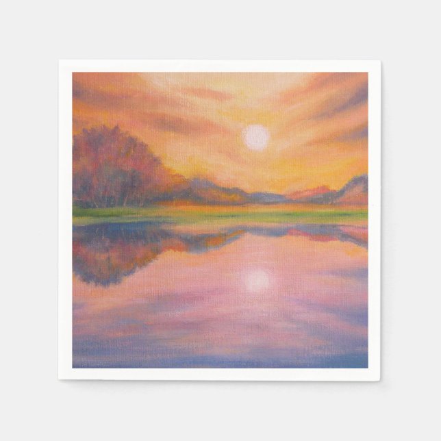 Serviette En Papier Suivez le soleil, suivez vos rêves (Devant)