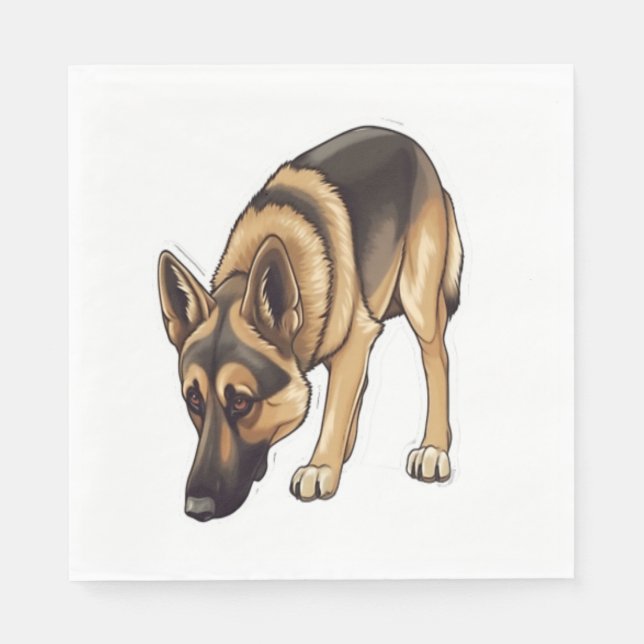 Serviette En Papier Suivi berger allemand (Devant)