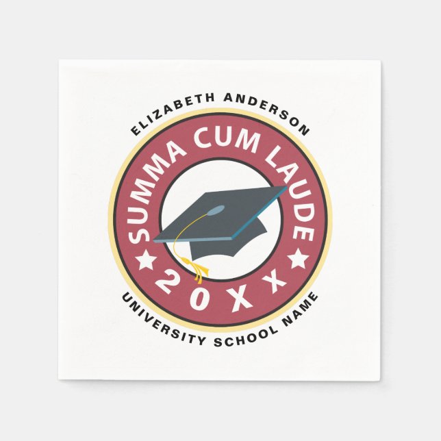 Serviette En Papier Summa Cum Laude Graduation (Devant)