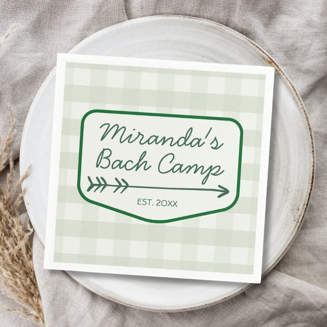 Serviette En Papier Summer Bach Camp En vichy Bachelorette Camping (Summer Bach Camp Gingham Bachelorette Camping Napkins)