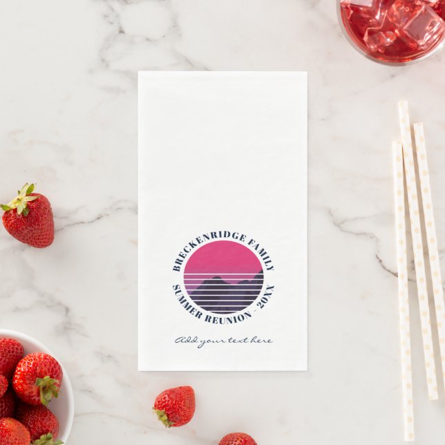 Serviette En Papier Summer Family Party Retro Sunset Mounts (En situation)