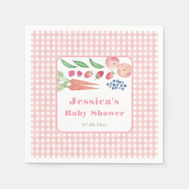 Serviette En Papier Summer Farmers Market Baby shower Party For Girl (Devant)