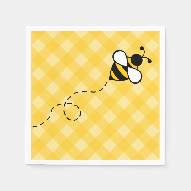 Serviette En Papier Summer Honey Bee Party Pique-nique Napkins (Devant)