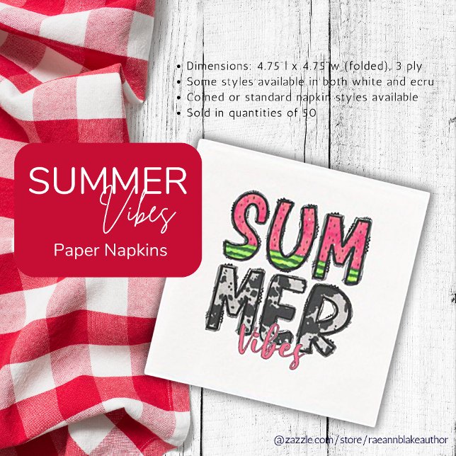 Serviette en papier Summer Vibes (Créateur téléchargé)