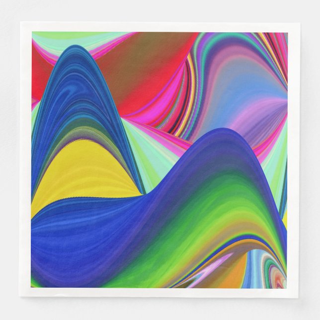 Serviette En Papier Summerrainbow, Rainbowart 3D Abstrait (Devant)
