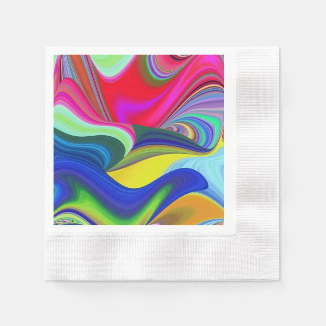 Serviette En Papier Summerrainbow, Rainbowart 3D Abstrait (Devant)