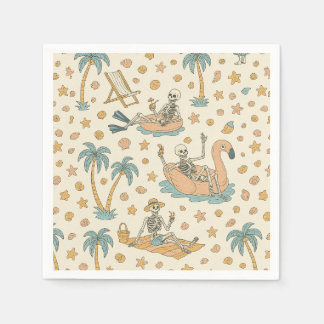 Serviette En Papier Summerween Party Skeleton Napkins