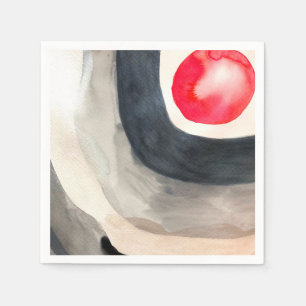 Serviette En Papier Sun gris et noir art moderne abstrait