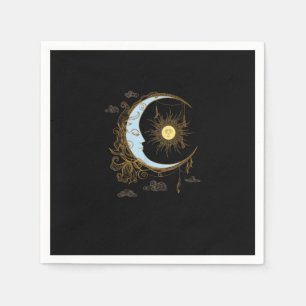 Serviette En Papier Sun Moon Vintage 90s Witch Whimsigoth esthétique