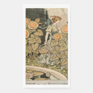 Serviette En Papier Sunflower Art Nouveau Jardin Grasset Femme