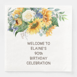 Serviette En Papier Sunflower Eucalyptus 90e anniversaire