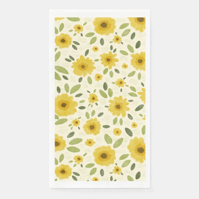 Serviette En Papier Sunflower Happy Motif (Devant)