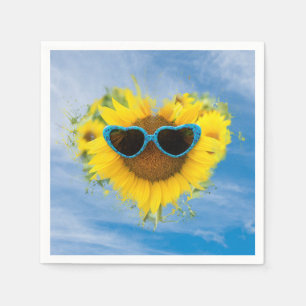 Serviette En Papier Sunflower Heart Abstrait sur Sky