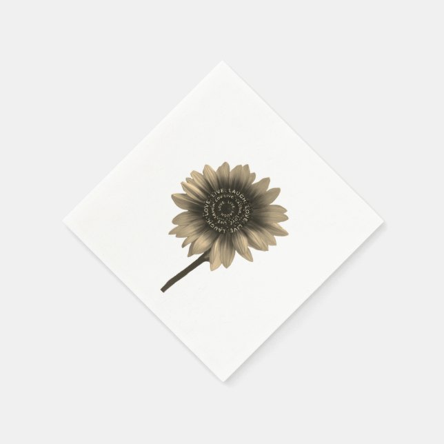 Serviette En Papier Sunflower Live Rire Amour (Coin)