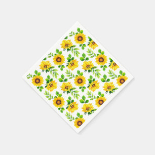 Serviette En Papier Sunflower Motif Pays Ferme Fête d'anniversaire