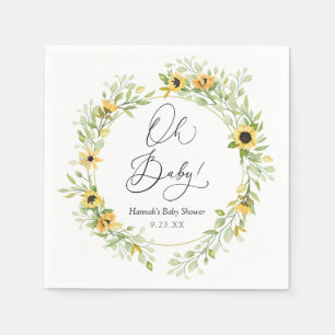 Serviette En Papier Sunflower Oh bébé