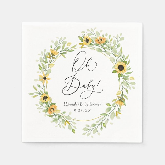 Serviette En Papier Sunflower Oh bébé (Devant)