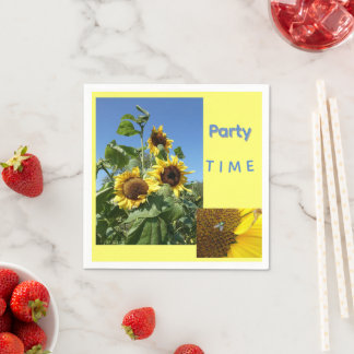 Serviette En Papier Sunflowers Cust. Text Paper Napkin