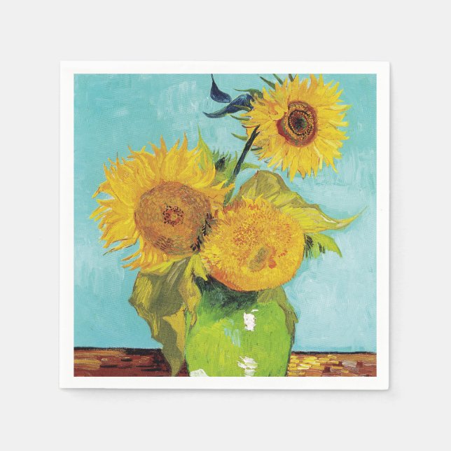 Serviette En Papier Sunflowers Vincent van Gogh (Devant)
