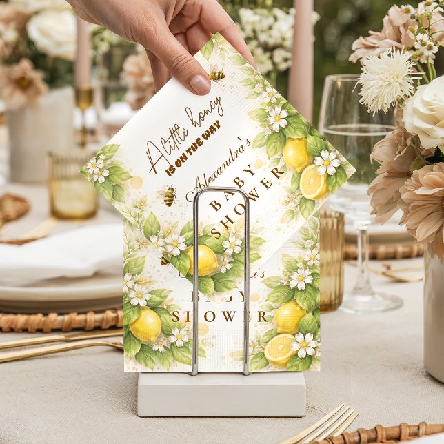 Serviette En Papier Sunny Lemon Honey Bee Baby Shower (Créateur téléchargé)