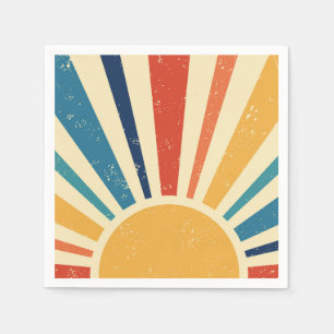 Serviette En Papier Sunrise Vintage I Retro Sun I Boho Sunshine