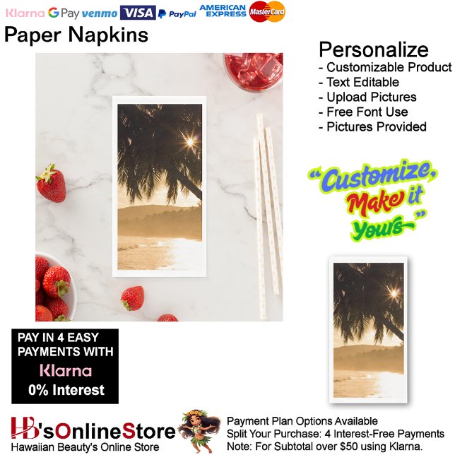 Serviette En Papier Sunset Beach Guest Towel Paper Napkins 11 (Sunset Beach Tables Kitchen Restaurant Decor Paper Guest Towels 11.)
