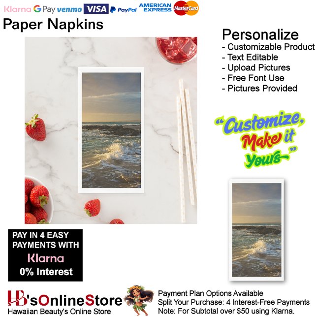 Serviette En Papier Sunset Beach Guest Towel Paper Napkins 22 (Sunset Beach Tables Kitchen Restaurant Decor Paper Guest Towels 22.)
