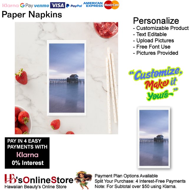 Serviette En Papier Sunset Beach Guest Towel Paper Napkins 30 (Sunset Beach Tables Kitchen Restaurant Decor Paper Guest Towels 30.)