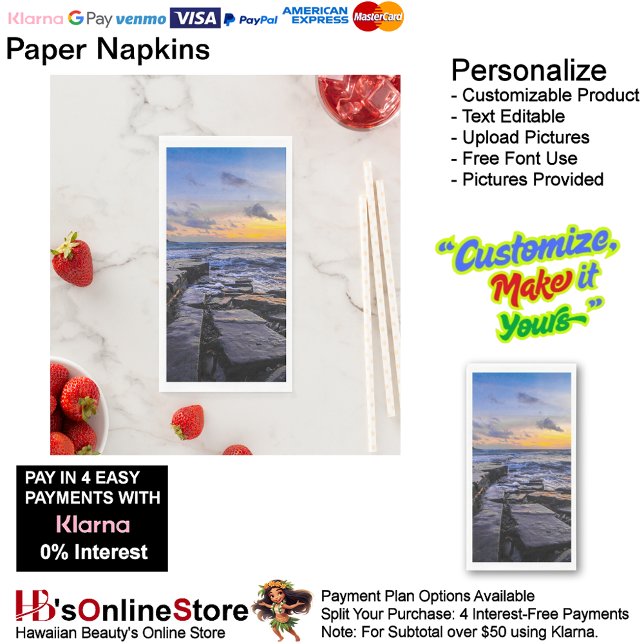 Serviette En Papier Sunset Beach Guest Towel Paper Napkins 31 (Sunset Beach Tables Kitchen Restaurant Decor Paper Guest Towels 31.
)