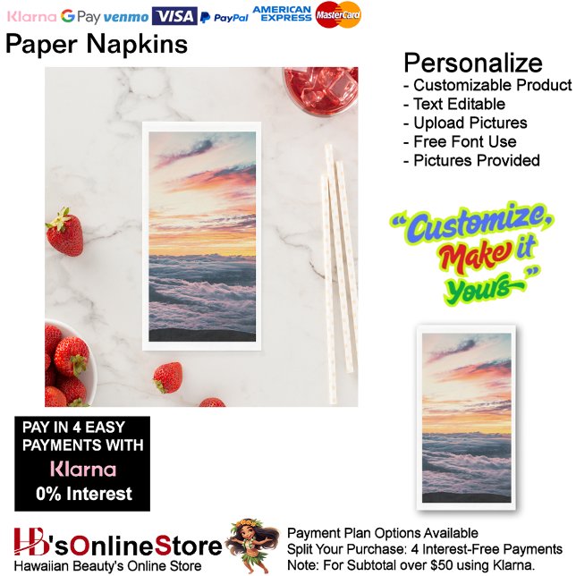 Serviette En Papier Sunset Beach Guest Towel Paper Napkins 39 (Sunset Beach Tables Kitchen Restaurant Decor Paper Guest Towels 39)