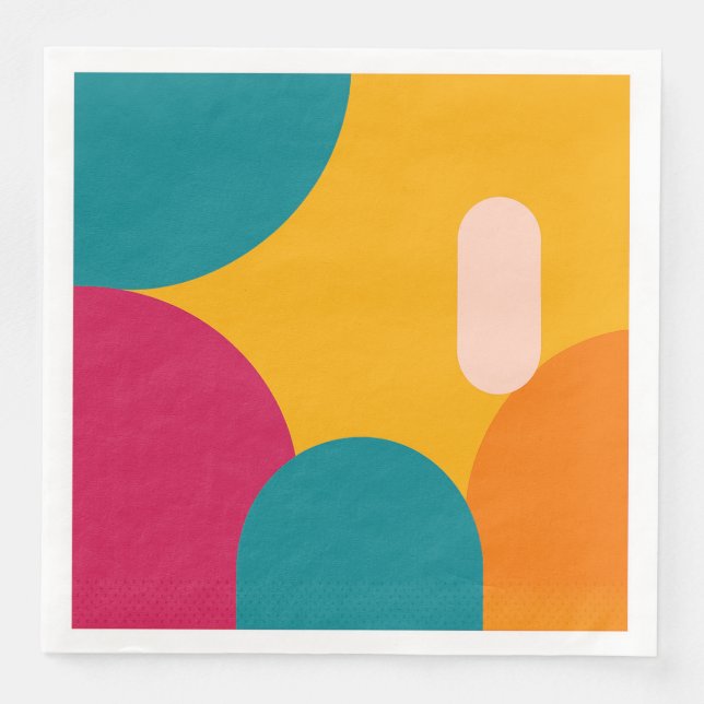 Serviette En Papier Sunset Geometry - Colorful Paper napkin  (Devant)