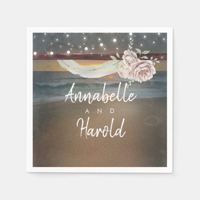 Serviette En Papier Sunset plage (Devant)