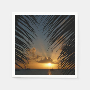 Serviette En Papier Sunset Through Palm Fronds