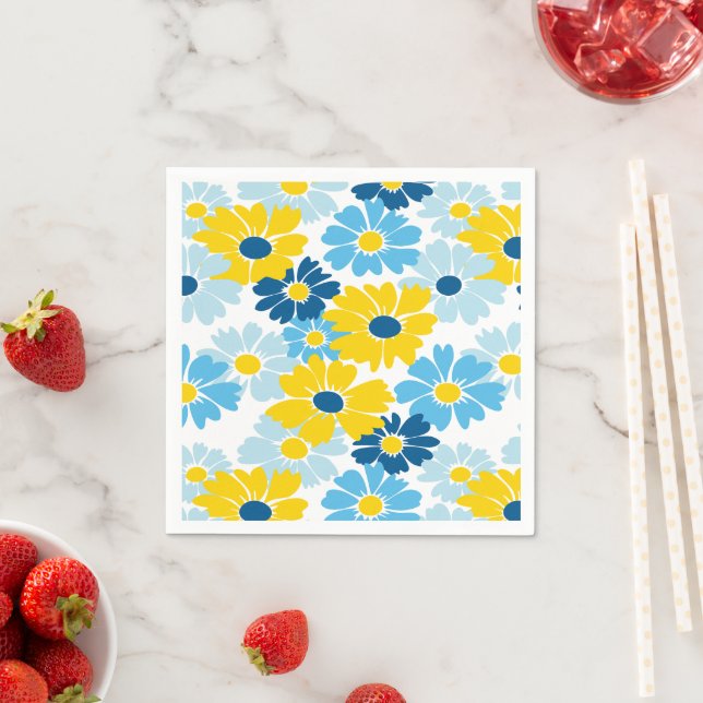 Serviette En Papier Sunshine Blue Sky Blooming Daisy (En situation)