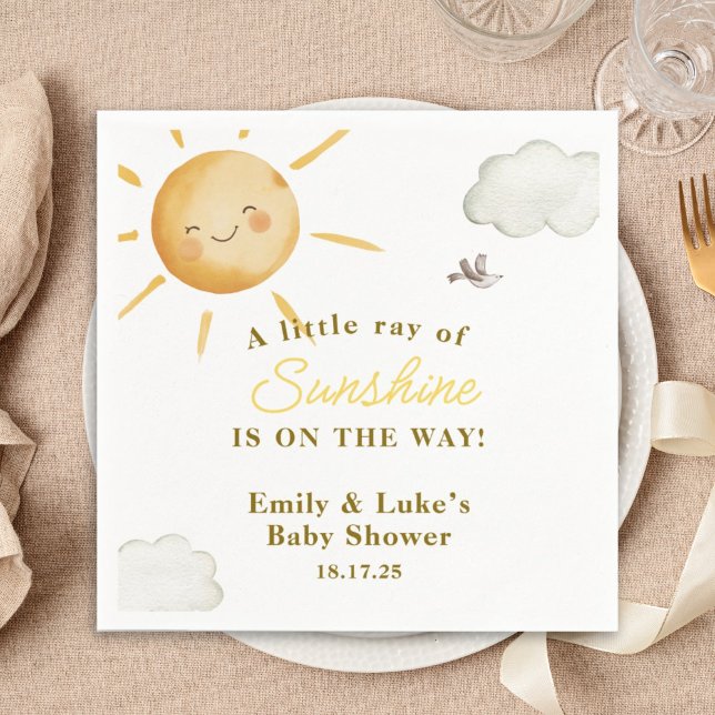 Serviette En Papier Sunshine Boho Sun Gender-Neutral Baby Shower (Créateur téléchargé)