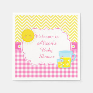 Serviette En Papier Sunshine & Lemonade rose & jaune