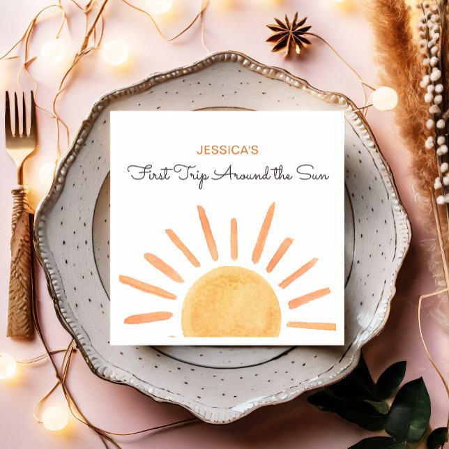 Serviette En Papier Sunshine Rainbow Trip Autour du Soleil 1er Anniver (Créateur téléchargé)