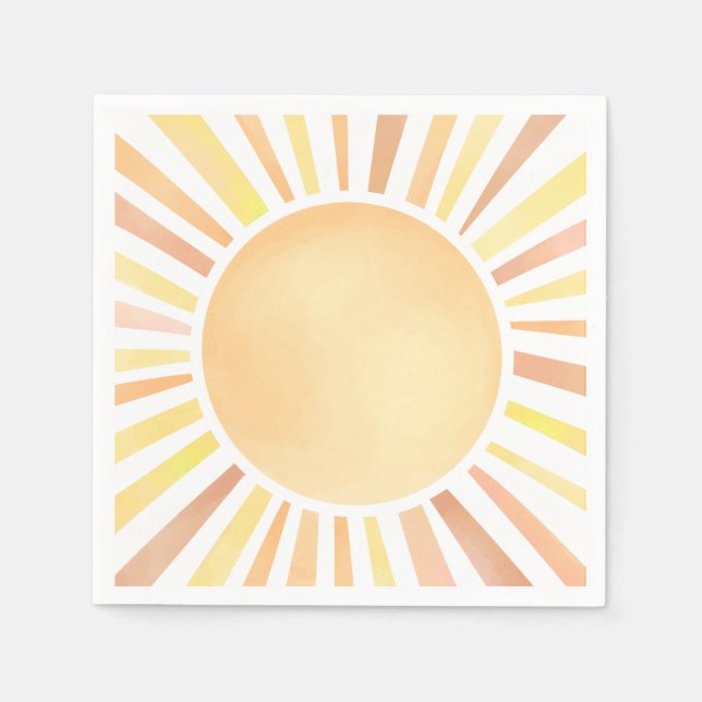 Serviette En Papier Sunshine Yellow Orange Sun (Devant)
