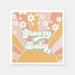 Serviette En Papier Super Baby Retro Sunshine Hippie Baby shower