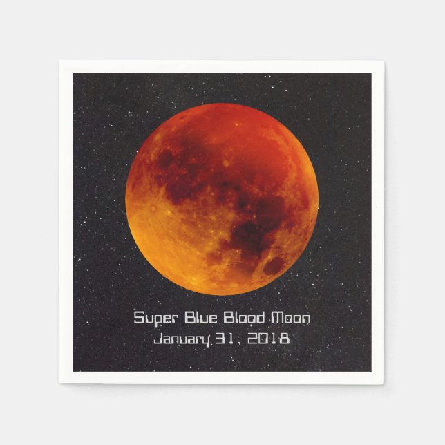 Serviette En Papier Super Blue Blood Moon 2018 (Devant)