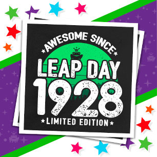 Serviette En Papier Super depuis 1928 Leap Année Jour Février 29 Anniv