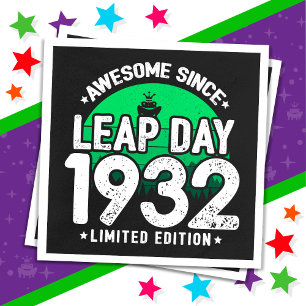 Serviette En Papier Super depuis 1932 Leap Année Jour Février 29 Anniv