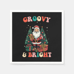 Serviette En Papier Super Et Lumineux Noël Père Noël Holiday Retro