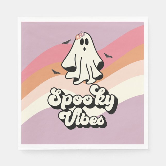 Serviette En Papier super Ghost retro Halloween Vibes Éffrayantes Anni (Devant)