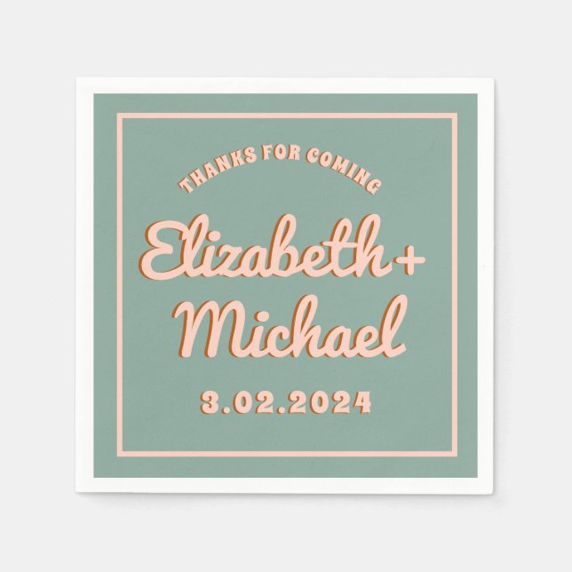 Serviette En Papier Super Gras Bleu Rose Funky (Devant)